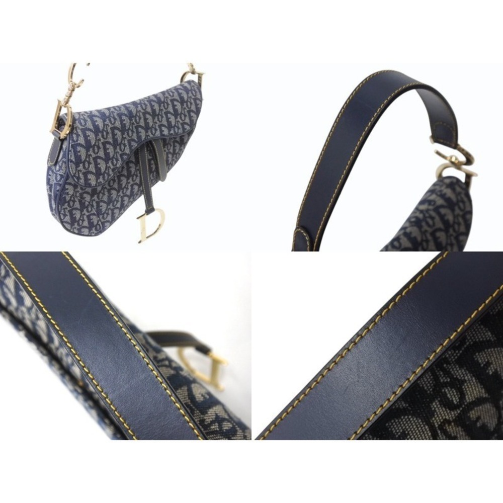 Christian Dior Trotter Saddle Bag Navy Blue Galliano - Picture 4 of 10